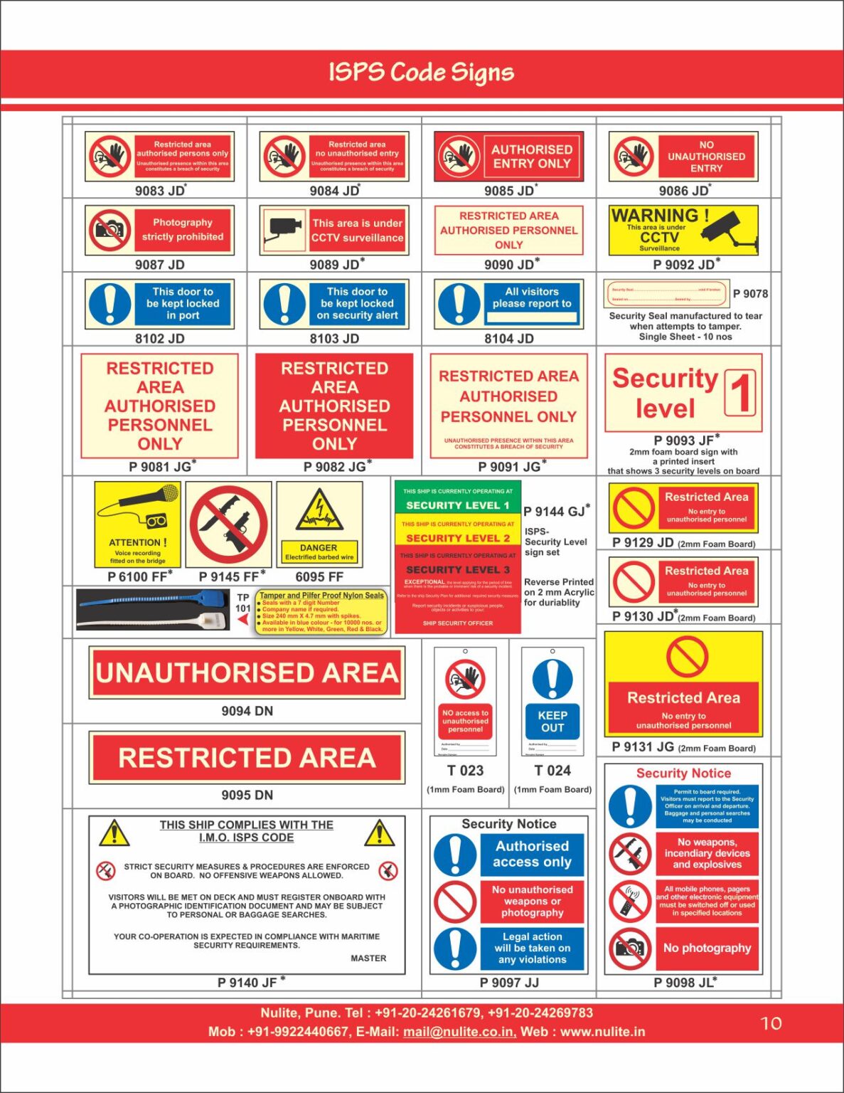 Isps Code Signage Nulite – has always believed in providing products of the highest ...